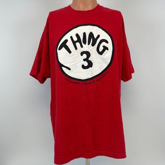 Universal Studios Dr Seuss Cat In The Hat Thing 3 T Shirt Vtg Y2K Orlando XL - Picture 2 of 4